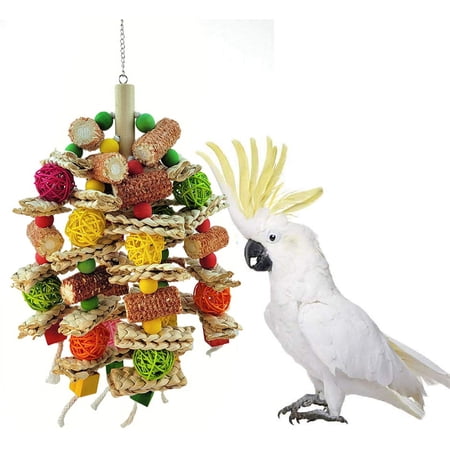 Parrot Toys, Natural Chewable Corn Cob for African Gray Parrots and Various Amazona Parrots, Used for Parakeets, Agulls and Other Parrots