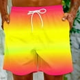 thumbnail image 4 of IYTR Mens Athletic Shorts Elastic Waist Drawstring Beach Shorts with Pockets Lightweight Summer Casual Shorts Gradient Color Shorts Multicolor L, 4 of 7
