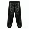 thumbnail image 4 of Girls Black Pants Sequin Pants Techwear Pants Mardi Gras Outfit for Kids Lightweight Athletic 11-12 Years, 4 of 4