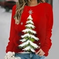 thumbnail image 2 of Womens Baggy Sweatshirts Christmas Clothes Printed Crewneck Pullover Long Sleeve Graphic Sweater Tops (S, Red #D), 2 of 7