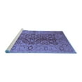 thumbnail image 2 of Ahgly Company Machine Washable Indoor Round Oriental Blue Industrial Area Rugs, 6' Round, 2 of 4
