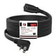 thumbnail image 1 of Cable de extensión EP de 15 pies, resistente, calibre 14, 3 puntas, negro, 1 of 7