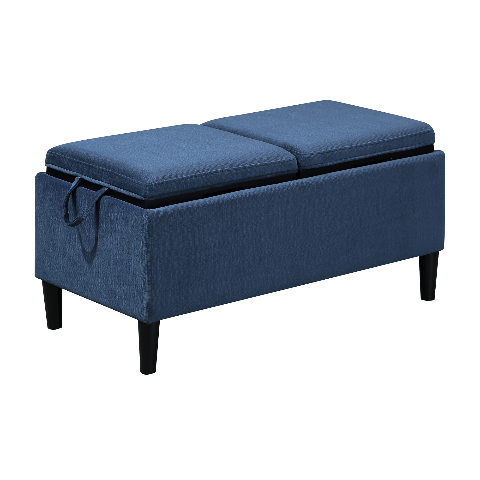 Convenience Concepts Designs4Comfort Magnolia Storage Ottoman with Reversible Trays, Dark Blue Corduroy - image 4 of 4