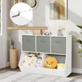 thumbnail image 3 of FANGSUM Storage Cabinet with 3 Removable Drawers, Bookshelf, Storage Organizer Cubby for Bedroom, Living Room, 3 of 9