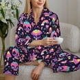 thumbnail image 6 of Fuzoiu cartoon Skull rainbow space Print Women's Long-Sleeved Pajama,Lounge Button Down Nightwear,Womens Notch Collar Pajama Set-Medium, 6 of 7