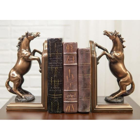 Two Fine Horses Standing On Hind Legs Bookends Bronze Electroplated Figurine
