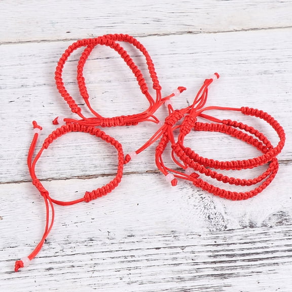 LOLIPPYY 10Pcs Red String Bracelet Adjustable Woven Rope Bangle Unisex Decorative Wrist Chain