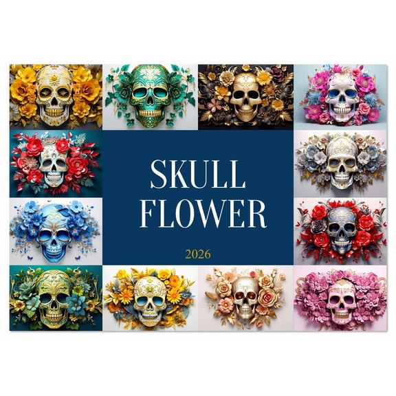 Skull Flower (Monthly Wall Calendar 2026 11.7 x 16.5 (open)), CALVENDO 14 Month Calendar
