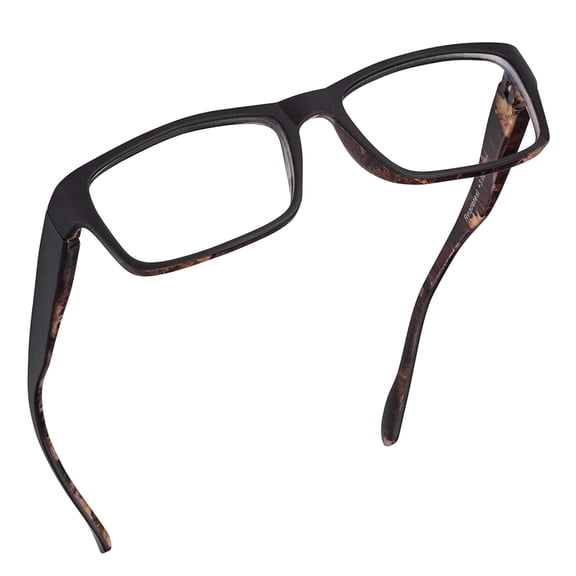 Readerest Blue Light Blocking Reading Glasses (Black/Camo, No Magnification) Computer Eyeglasses With Thin Reflective Lens, Antiglare, Eye Strain, UV Protection, Stylish For Men And Women