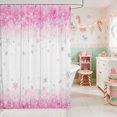 thumbnail image 2 of Manfei Sparkle Christmas Waterproof Shower Curtain 72Wx72L, Pink Silver, 2 of 5