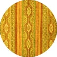 thumbnail image 1 of Ahgly Company Indoor Round Southwestern Yellow Country Area Rugs, 5' Round, 1 of 4