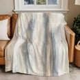 thumbnail image 4 of Neutral Beige Gray Throw Blankets, Abstract Grunge Modern Art Soft Fleece Blanket Decorative for Home Sofa Couch Chair Living Bedroom, 32x48 Inches,, 4 of 8