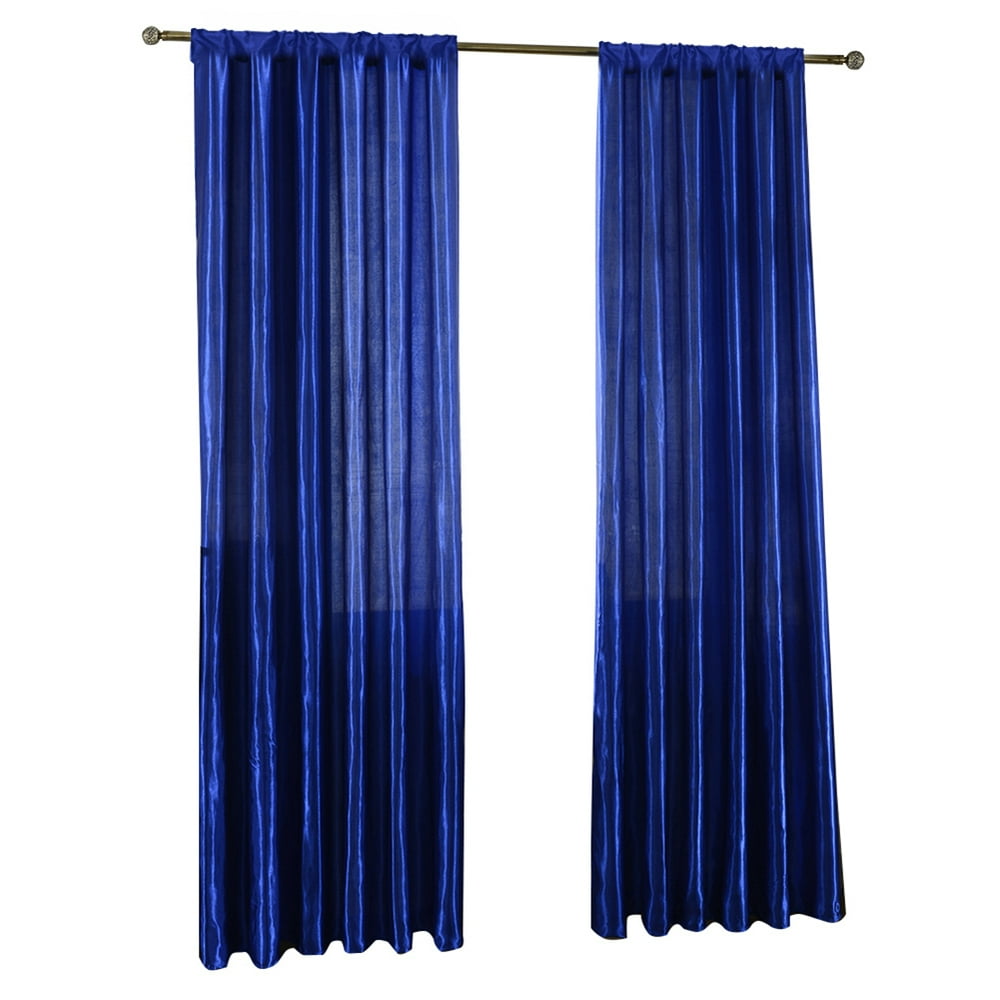 Mojoyce 1pc Pure Satin Window Curtain Room Half Shading Drape Curtains