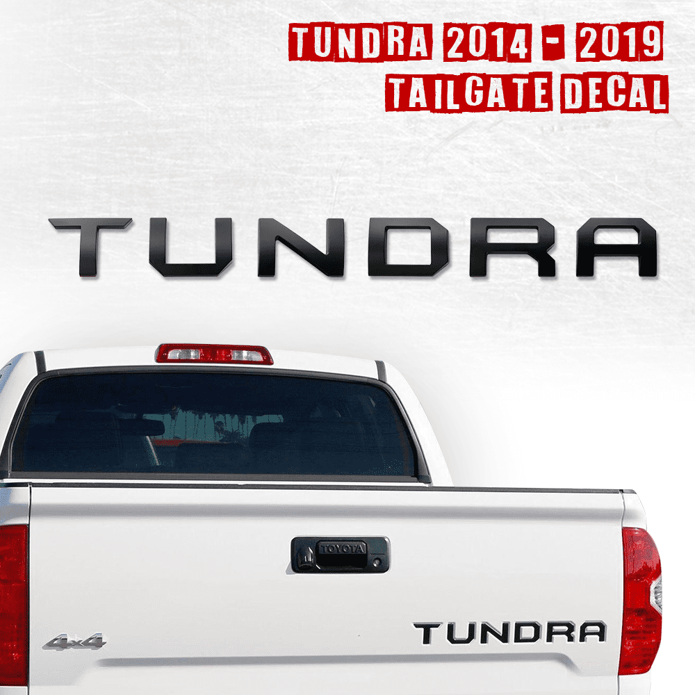 AUTO PRO ACCESSORIES 3D Raised Tailgate Insert Letters Emblems Decal For Toyota Tundra 2014-2020 Chrome