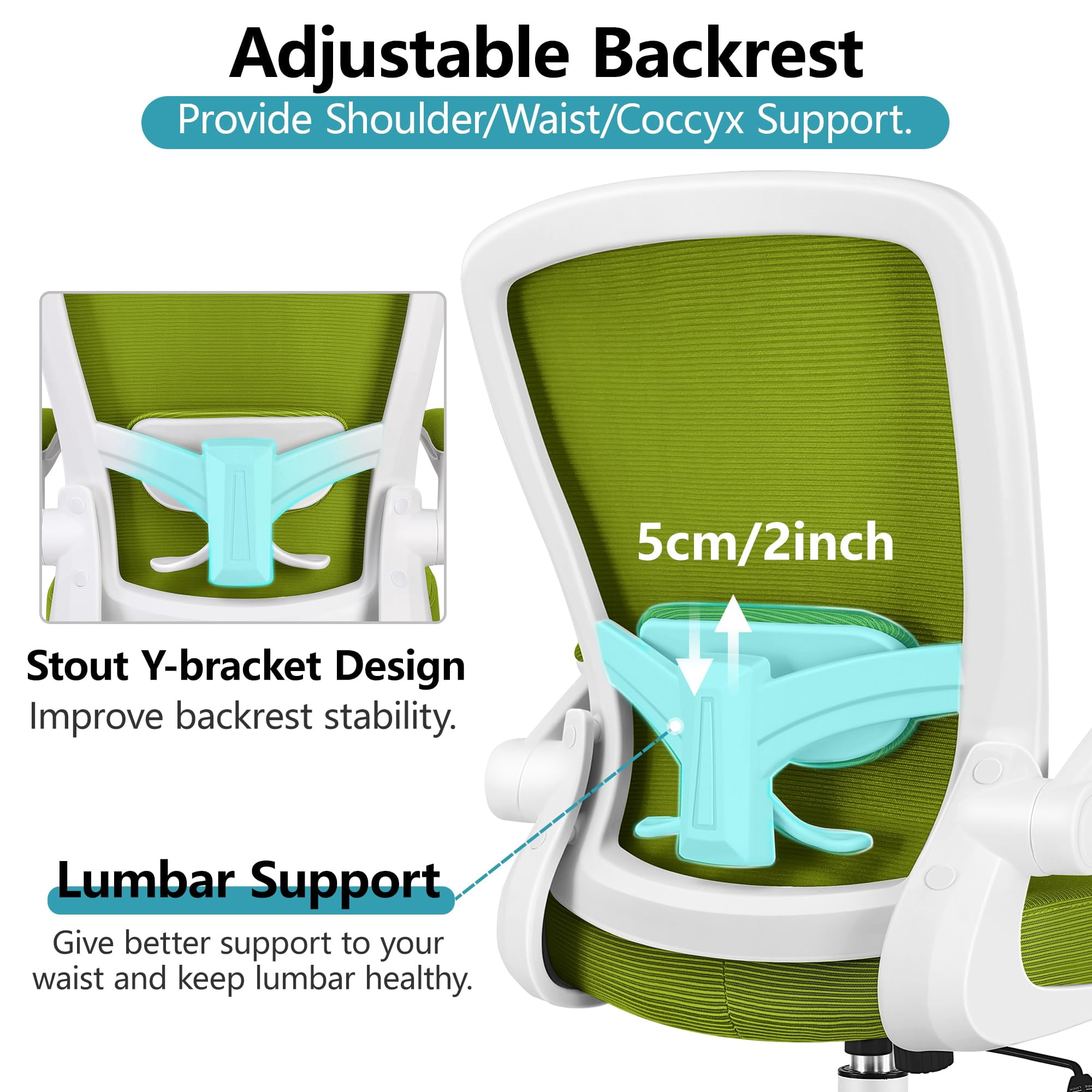 Office Chair, Ergonomic Desk Chair Breathable Mesh Chairs Adjustable High Back Lumbar Support Flip-up Armrests, Executive Rolling Swivel Comfy Computer Chairs Home Office Black