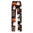 thumbnail image 6 of Fabrcox Halloween Woman Pajama Pants Pumpkin Ghost Cat Sleep Pants Women Fall Winter Festival Comfy Womans Lounge Pants Black M, 6 of 6