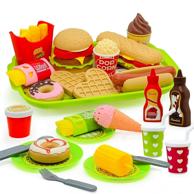 Set de comida Pretend Play Kitchen, 26 unidades, para niños pequeños