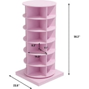 Holaki 6-Tier Rotating Shoe Rack, Holds up to 24 Pairs, Pink