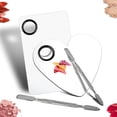 thumbnail image 1 of Paleta de maquillaje mejorada de 2 uds, paleta cosmética de acero inoxidable con herramienta de espátula, paleta de mezcla para pigmento cosmético, 1 of 5