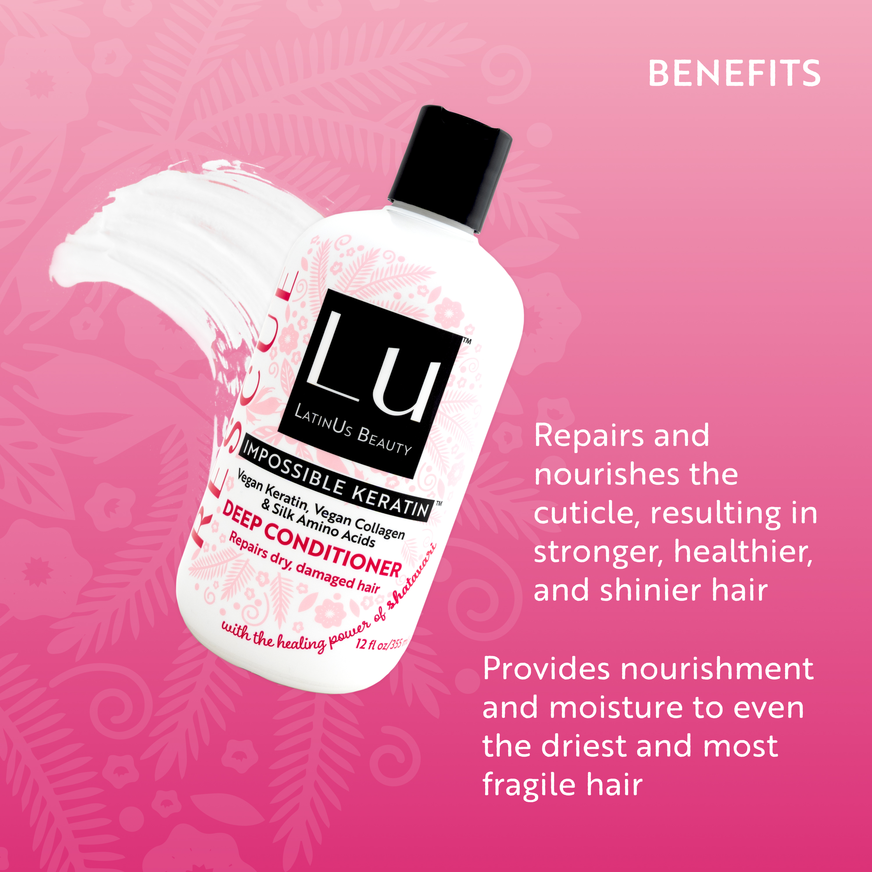 LU LatinUs Beauty Rescue Damage Repair Conditioner with Impossible Keratin, for All Hair Types, 12 oz - image 4 of 10