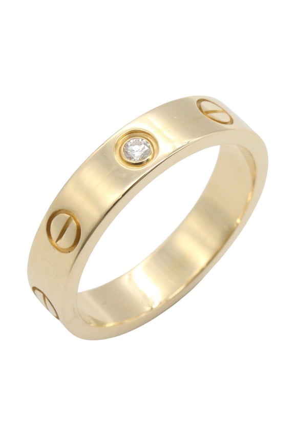 Pre-Owned Cartier Mini Love Ring 1PD - 18K (Yellow Gold) Diamond Women's Gold Tone Clear