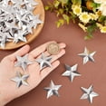 thumbnail image 3 of 100pc 100PCS 1.5" Galvanized Metal Stars Vintage Rustic Star Silver Primitive Stars Three Dimensional Christmas Tree Star for Hanging Wall Holiday Wreath Decor Handmade Accessory, 3 of 7