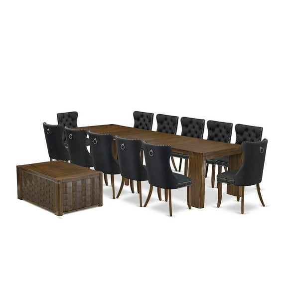Luxe by East West Furniture 14 Pieces Extendable Dining Set Includes a Rectangle Kitchen Table