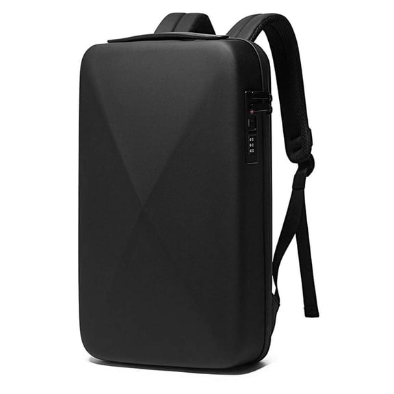 BANGE Multifunctional Hard Shell Water Resistant Business Travel Laptop Backpack (Black)