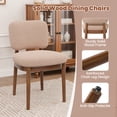 thumbnail image 4 of ClinQ Dining Chairs Set of 2, Boucle Upholstered Seat with Wood Legs and Curved Back, Modern Accent Seating for Kitchen, Dining Room, Khaki, 4 of 6