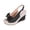 Black, variant on Women's Wedge Platform Sandals Bow Comfortable Summer Espadrille Shoes Dressy Casual Open Peep-Toe Ankle Strap Buckle Sandals
