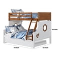 thumbnail image 3 of Nexo Twin over Full Bunk Bed with Trundle-Oak Brown-White-Solid Wood, 3 of 7