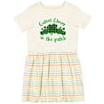 thumbnail image 3 of Inktastic St. Patrick's Day Cutest Clover in the Patch in Plaid Girls Toddler Dress, 3 of 5