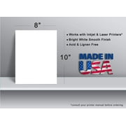 Ultra Thick 100lb Cover (14pt) White 8" x 10" Cardstock Sheets - For Inkjet & Laser Printers (100 Sheets)