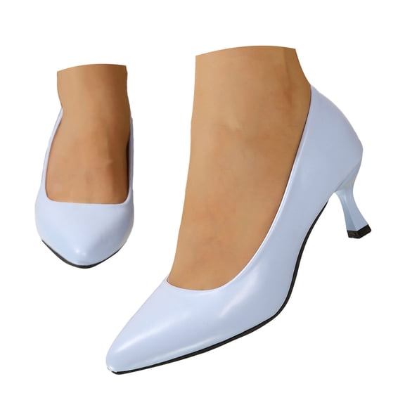 YLYL Women's Pumps Kitten Heel Pointed Toe Slip on Casual Wedding Work Business Office Dress Shoes