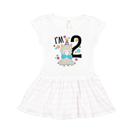 

Inktastic I m Two- Cute Llama Second Birthday Gift Toddler Girl Dress