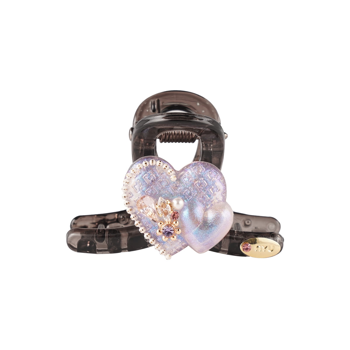 French Heart Hair Claw Clip, Sparkling Crystal Accessory, Luxury Trendy, Strong Hold Non Slip, Daily Wedding Party Gifts For Women
