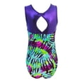 thumbnail image 2 of Girls Gymnastics Leotard - Tank with Keyhole (Aqua Tie Dye, Youth 10-12), 2 of 2