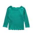 thumbnail image 4 of Nugftut Toddler Girls Thermal Tops Ruffled Crew Neck Base Layer Thermal Tops Warm Thermal Shirts Size 16-18 Months, 4 of 6
