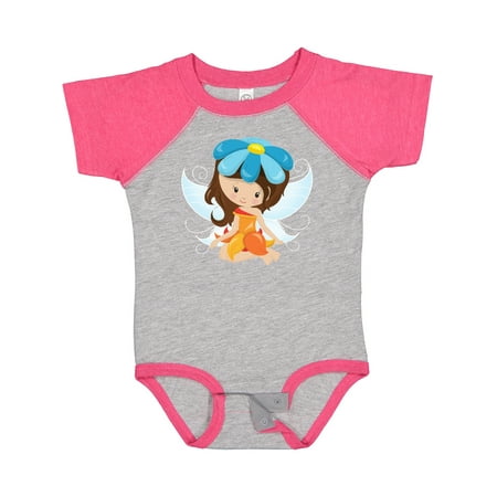 

Inktastic Cute Fairy Magic Fairy Brown Hair Flowers Gift Baby Girl Bodysuit