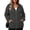 04 Dark Gray, variant on Plus Size Hoodies For Women Lightweight Long Sleeve Zip Up Hooded Sweatshirt Trendy Ribbed Knit Jackets With Pockets XL-5XL