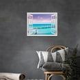 thumbnail image 2 of Beach Wall Art Picture for Living Room Coastal Ocean Blue Sea Landscape Painting Window Frame Style Canvas Wall Decor Modern Scenery Artwork for Bedroom Bathroom Office Home Decoration 16"x12", 2 of 6