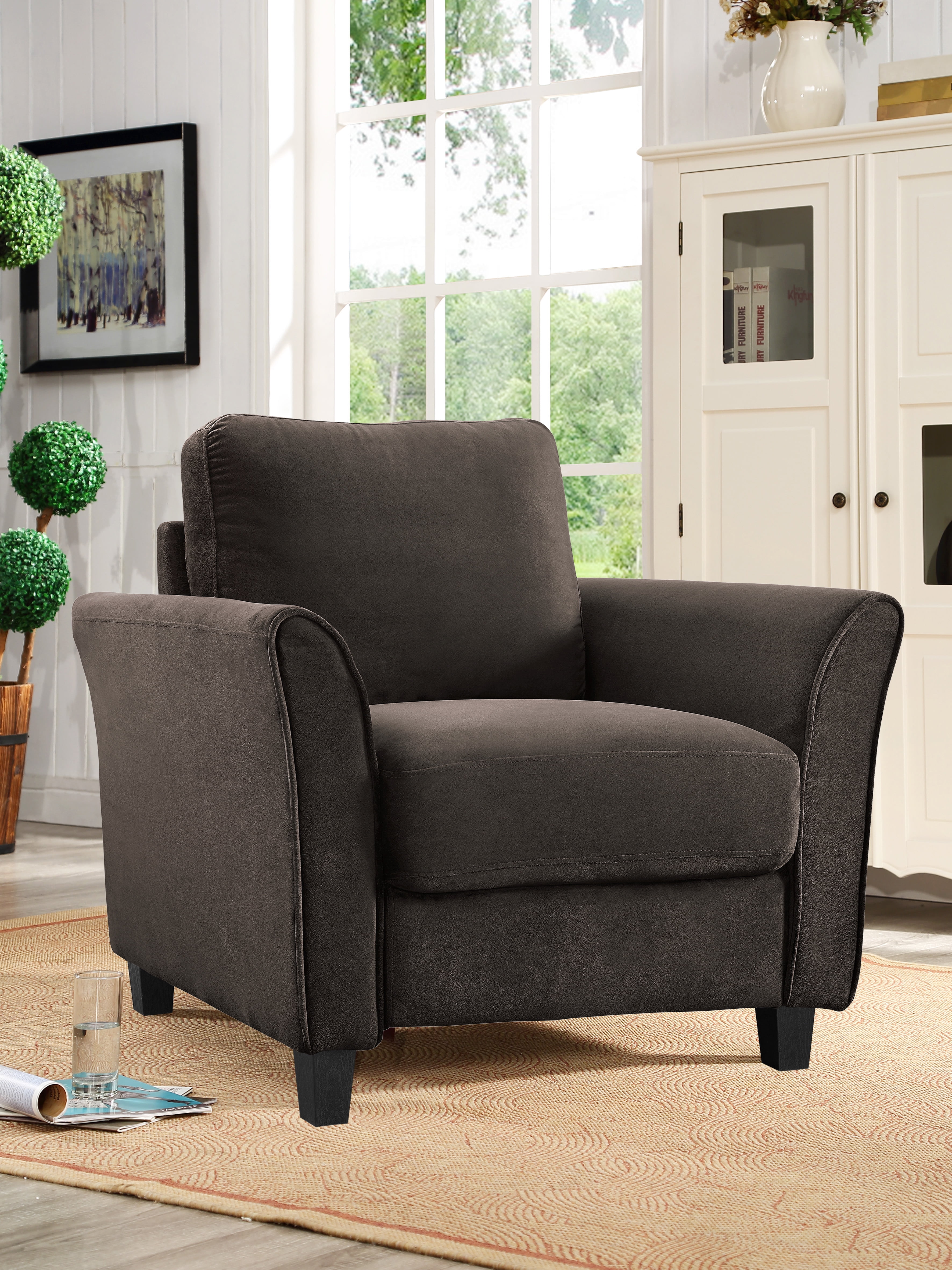 Lifestyle Solutions Alexa Club Chair, Brown Fabric 