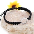 thumbnail image 3 of Uloveido Handmade Braided Black String Bracelet with Round Mustard Seed, Engraved Nothing is Impossible with God Bracelet Adjustable (Black), 3 of 7