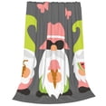 thumbnail image 2 of Honeii Summer Gnome 1 Print Fleece Blanket - Throw Blanket for Bed, Sofa, Couch, Camping, and Travel , Microplush Ultra Soft Warm Blanket-60"x50", 2 of 7