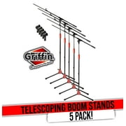 Griffin Microphone Stand with Boom Arm and Mic Clip (Pack of 5) - Tripod Telescoping Quality for Studio, Karaoke, Live Performances, Conferences Portable with Folding Legs & Removable Arm