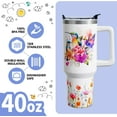 thumbnail image 4 of Hummingbird Gifts 40 Oz Tumbler with Handle and Lid Straw, Colorful Bird Stainless Steel Double Walled Vacuum Insulated Cup, Birthday Gifts for Women Girls (1 PC), 4 of 6