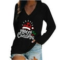 thumbnail image 2 of DPTALR T-shirt Décontracté à Col en V de Noël Imprimé à Manches Longues pour Femmes, 2 of 4