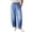 Blue, variant on Women Elastic Waist Balloon Jeans Panel Seam Detail Washed Denim Pants Casual Loose Fit Streetwear Baggy Trousers Black 2XL