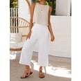 thumbnail image 3 of Top corto sin mangas IDEALSANXUN de lino beige talla L, 3 of 4