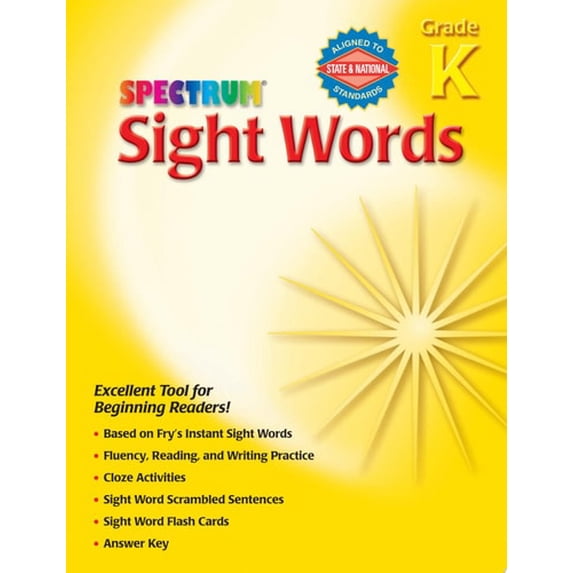 Pre-Owned Sight Words, Grade K (Spectrum) (Paperback) 0769666809 9780769666808